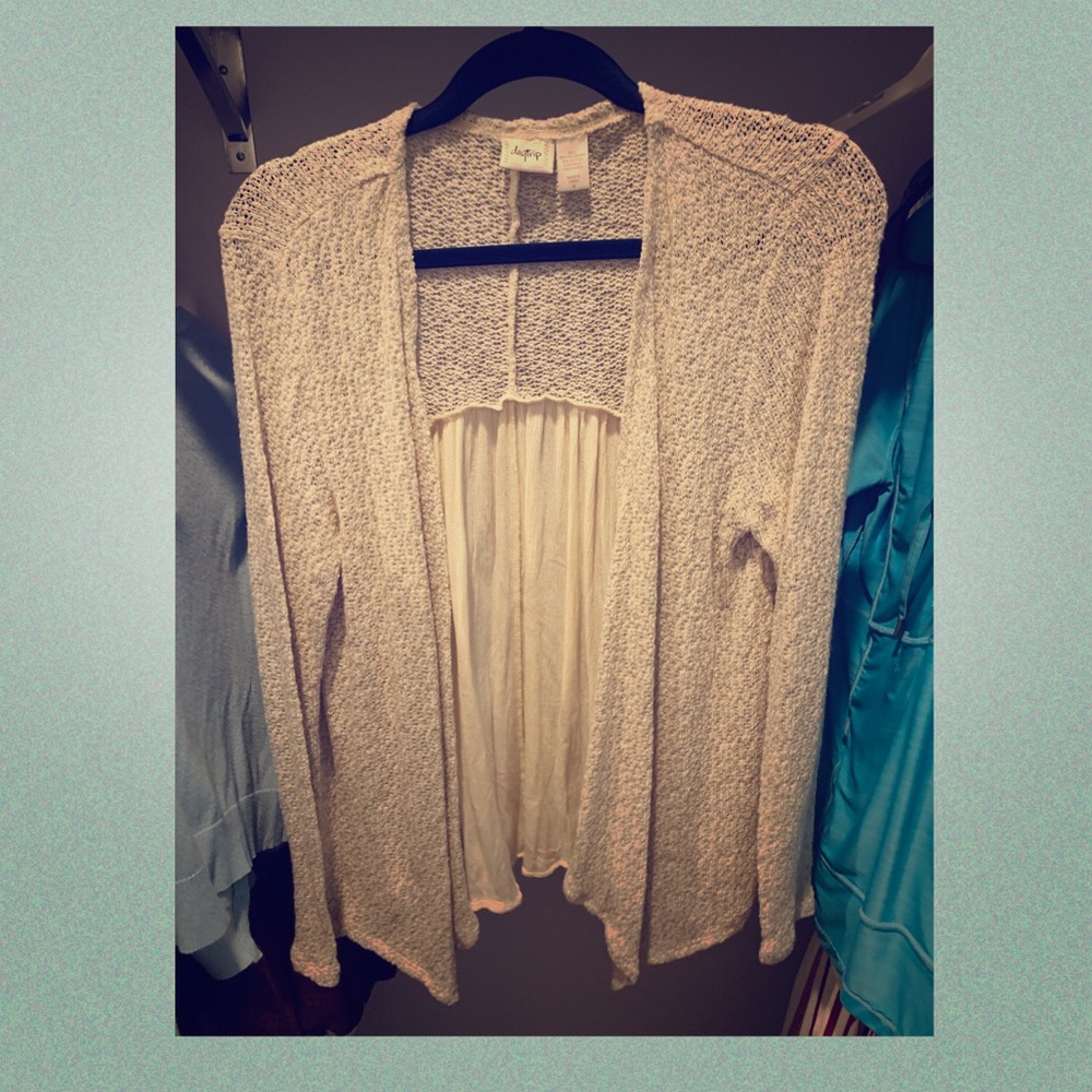 Blue and cream cardigan